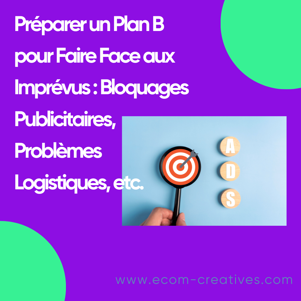 Préparer un Plan B pour Faire Face aux Imprévus : Bloquages Publicitaires, Problèmes Logistiques, etc.
